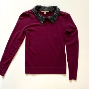 Milly of New York Beaded Collar Sweater